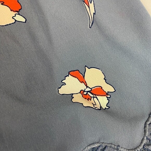 Abercrombie & Fitch Blue Floral Smocked Off The Shoulder Babydoll Mini Dress S - Picture 5 of 14